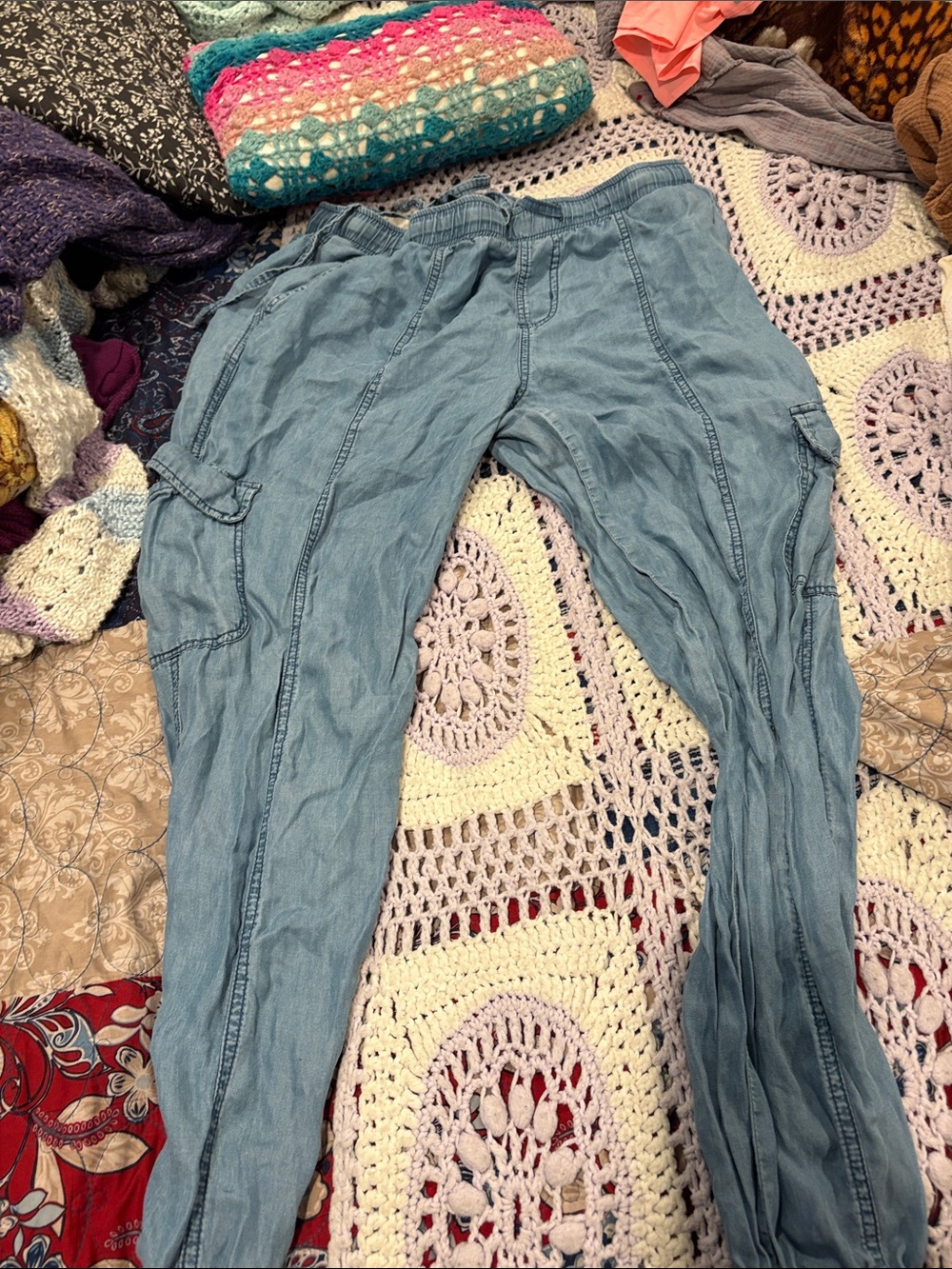 Light Blue Casual Cargo Pants